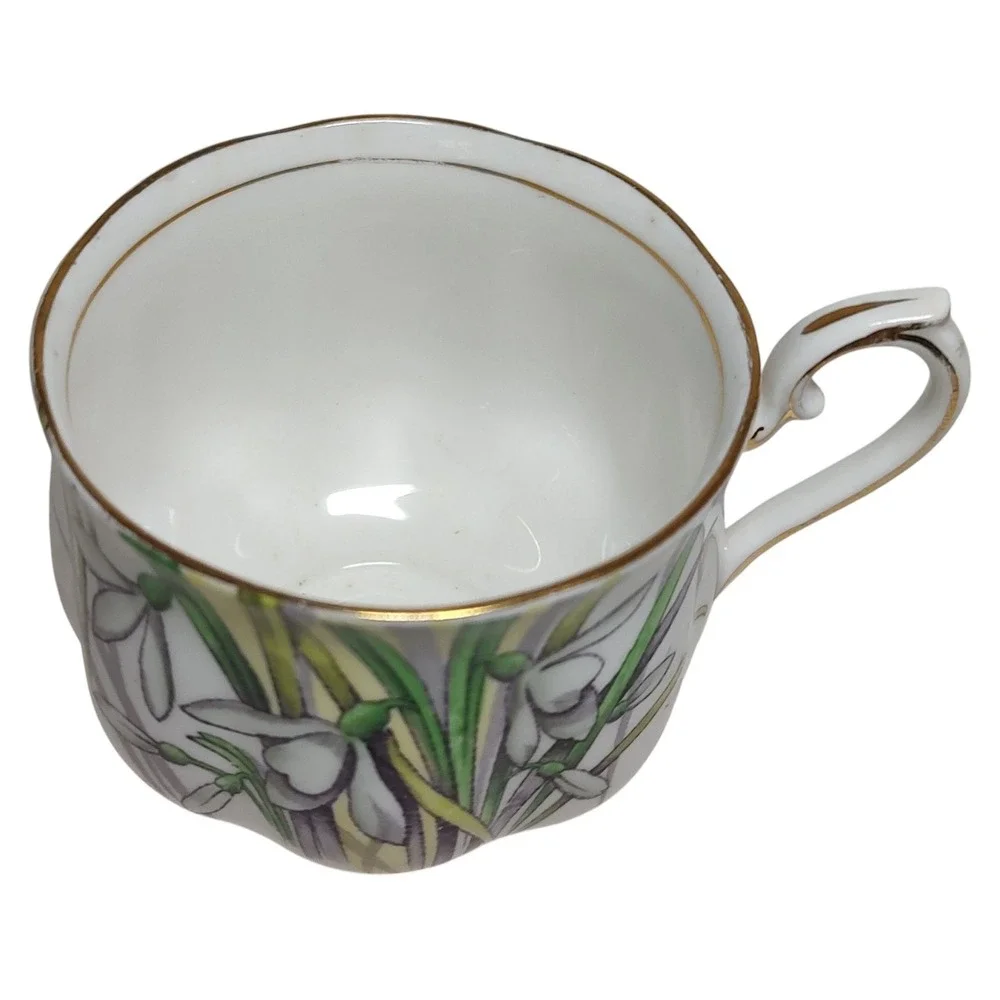 Royal Albert Teacup England‎ Bone China Snowdrop Flower Of Month Hand Painted